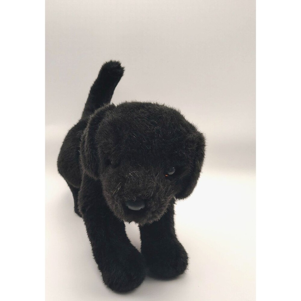 Black Lab Dog Plush 16” Realistic Stuffed Animal Toy Sitting